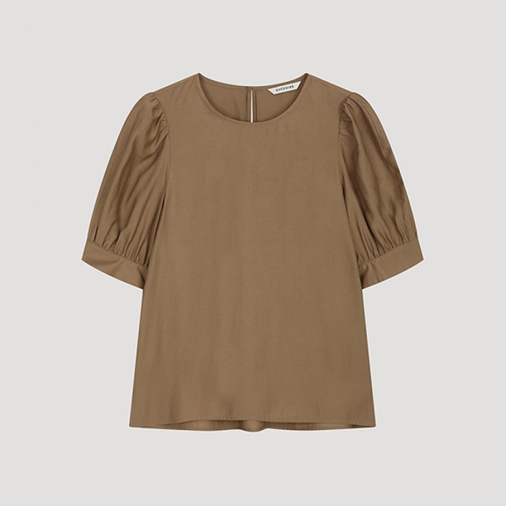 

She S miSS Puff Round Neck blouSe Swwblo22510 Ca Camel/55