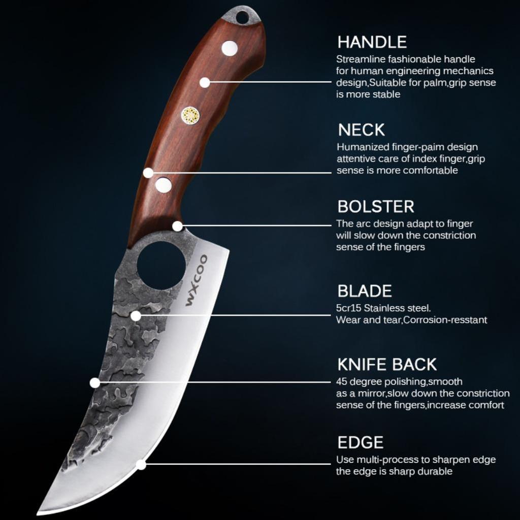 5PCS Professional Kitchen Knife Multipurpose Knife Stainless Steel Boning Knife Set Kitchenware Utility Knife for Cooking Cutting Knife