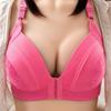 Plus Size Front Closure Wire-Free Bra for Middle-Aged & Elderly: Side Support, Comfortable Thin Cup, Perfect for Moms