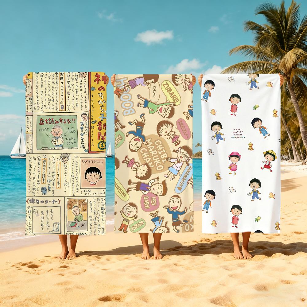 Chibi M-maruko-anime Cute Towel Beach Quick Dry Soft C-chan Pool Towels Gift for Travel Gym Shower Camping Sports