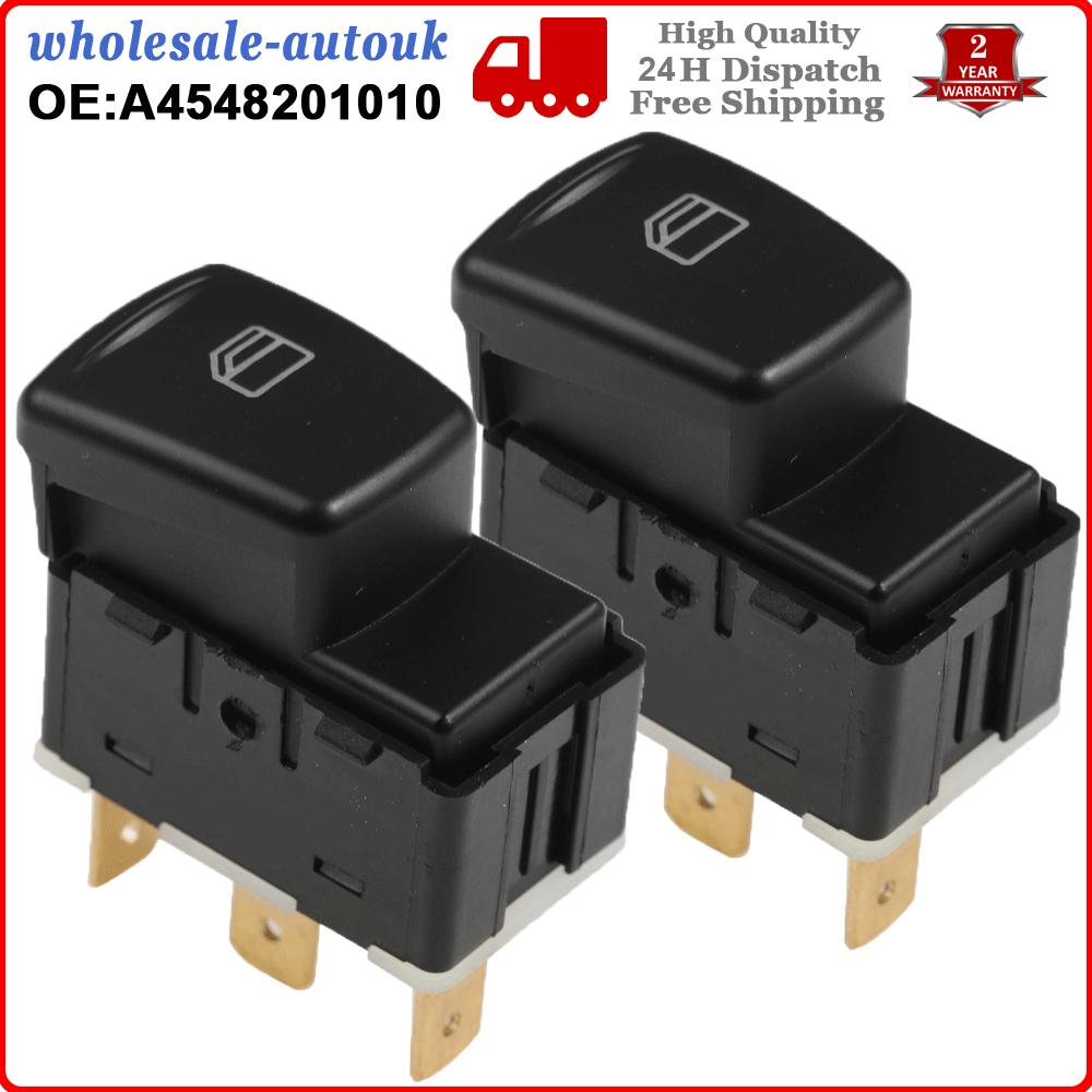 2X Front Car Power Window Control Switch A4548201010 For Smart 454 Forfour 04-06