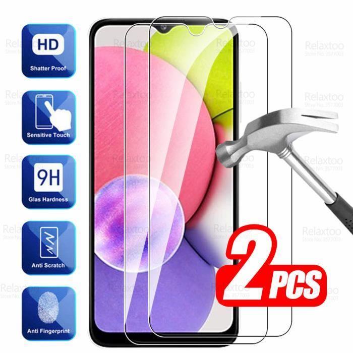 2pcs en verre trempé pour samsung galaxy a03s verre protecteur d'écran samsung une 03 s a03 s a23 a13 a53 a73 2 pieces -aw