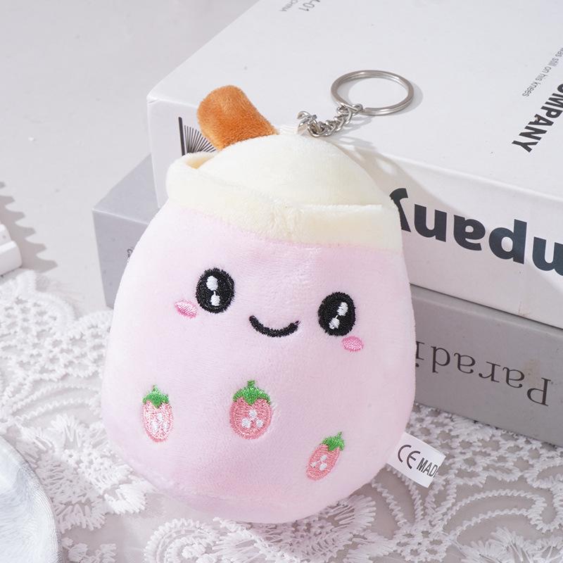 Fruit Bubble Tea Plush Keychain Doll Gift