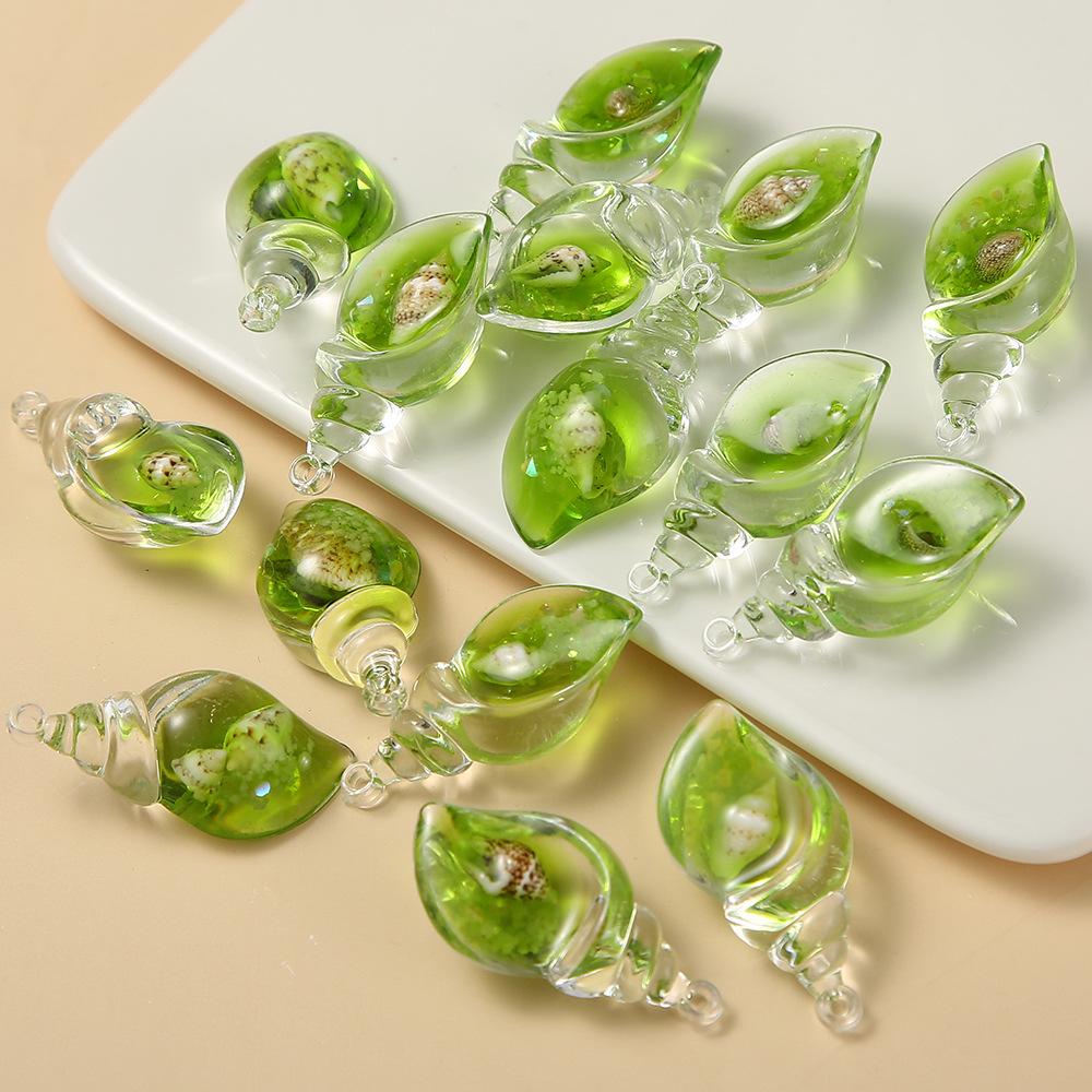 Barevné svítící mušle DIY náušnice a přívěsek Klíčenka Příslušenství