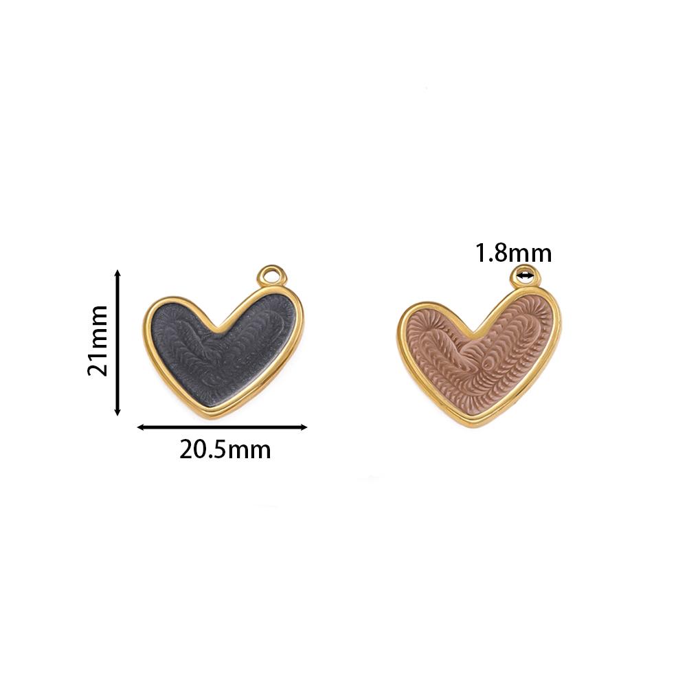 2Piece/Pack Stainless Steel Colorful Enamel Heart Charms for DIY Necklace Bracelet Earrings Trendy Jewelry Making Findings