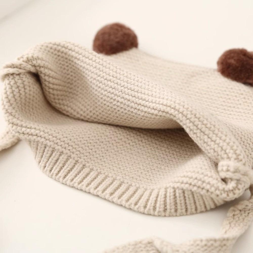 Soft Material Knitted Hat Pom-pom Design Knit Cap Stylish Baby Hat  For Boys