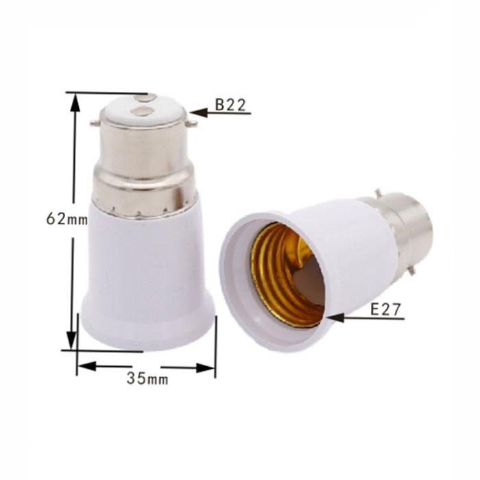 4/10/20/50pcs B22 to E27 Bulb Adapters Bayonet Lamp Base to Screw E26 E27 Bulb Holder Converter Two-Pin Socket to Edison Base