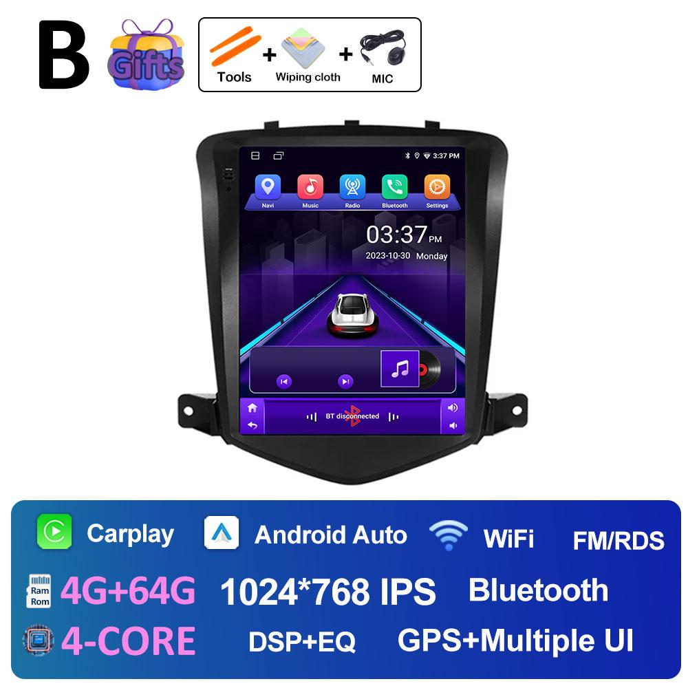 For Chevrolet Cruze 2008 2009 2010 2011 2012 2013 - 2019 Android 14 Wireless Carplay Navigation GPS Bluetooth WIFI Accessories