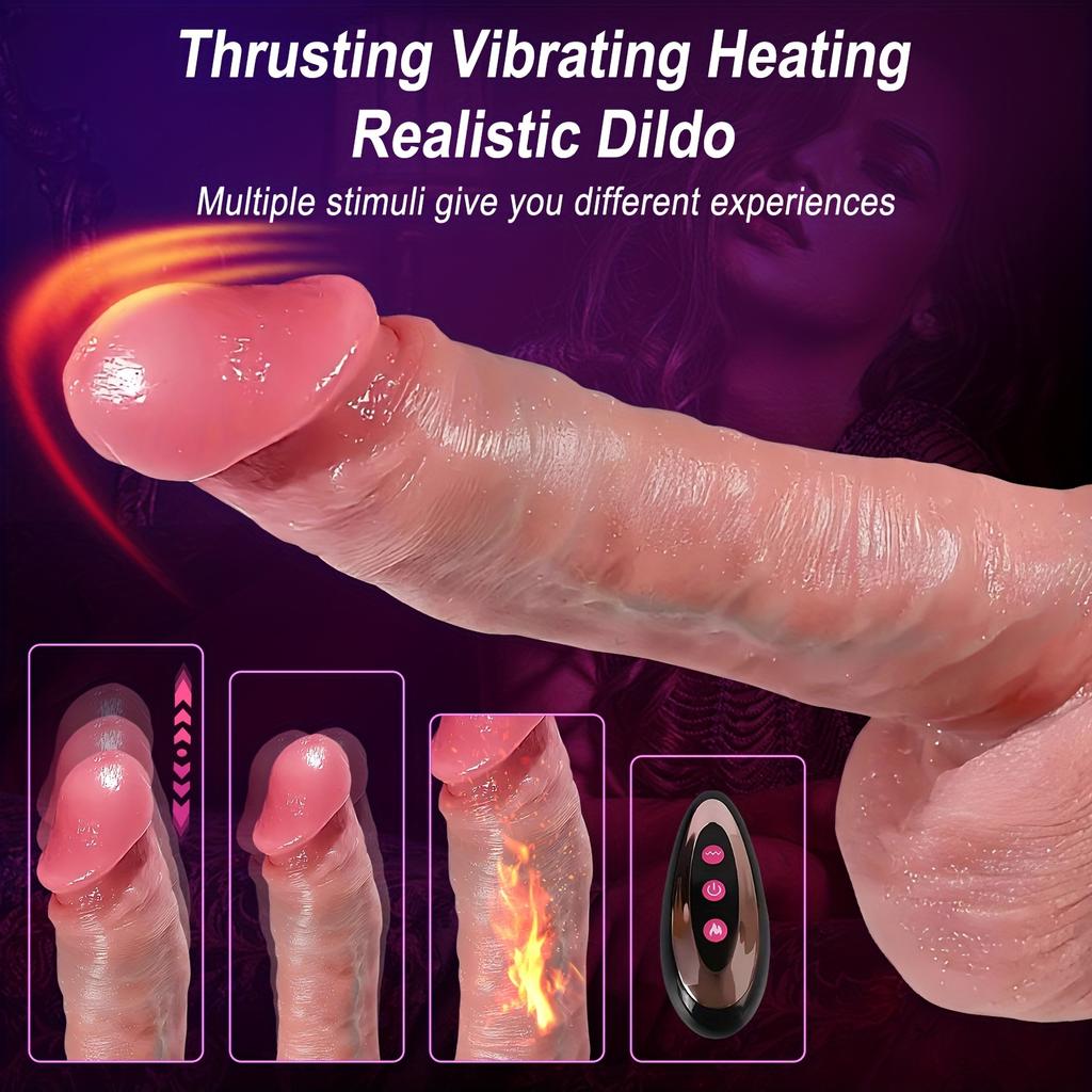 Thrusting Dildo Vibrator Sex Toys Adult Toys Realistic Dildos With 7 Thrusting & 7 Vibrating & Heated,G-Spot Anal Vagina,Adult Female Sex Toys Women
