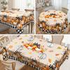 1 Piece, Thanksgiving Tablecloth, Autumn Plaid Round Tablecloth, Pumpkin Maple Leaf Pattern, Autumn Decoration.
