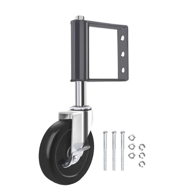 Portable Sturdy Rubber Gate Wheel 360 Degree Rotation for Farm Fence Garden and Wood Gate Spring Loaded Casters Set