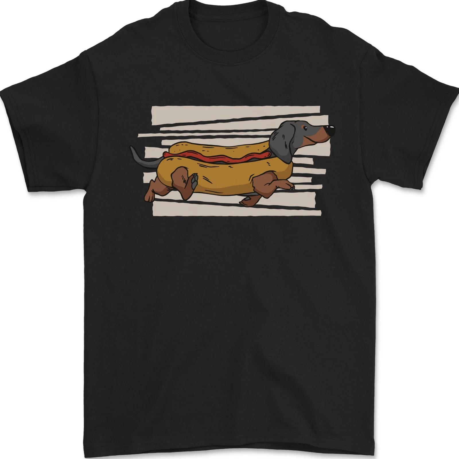 Dachshund T-Shirt Funny Hotdog Sausage Dog Men Women Pet Lover Graphic Tee S