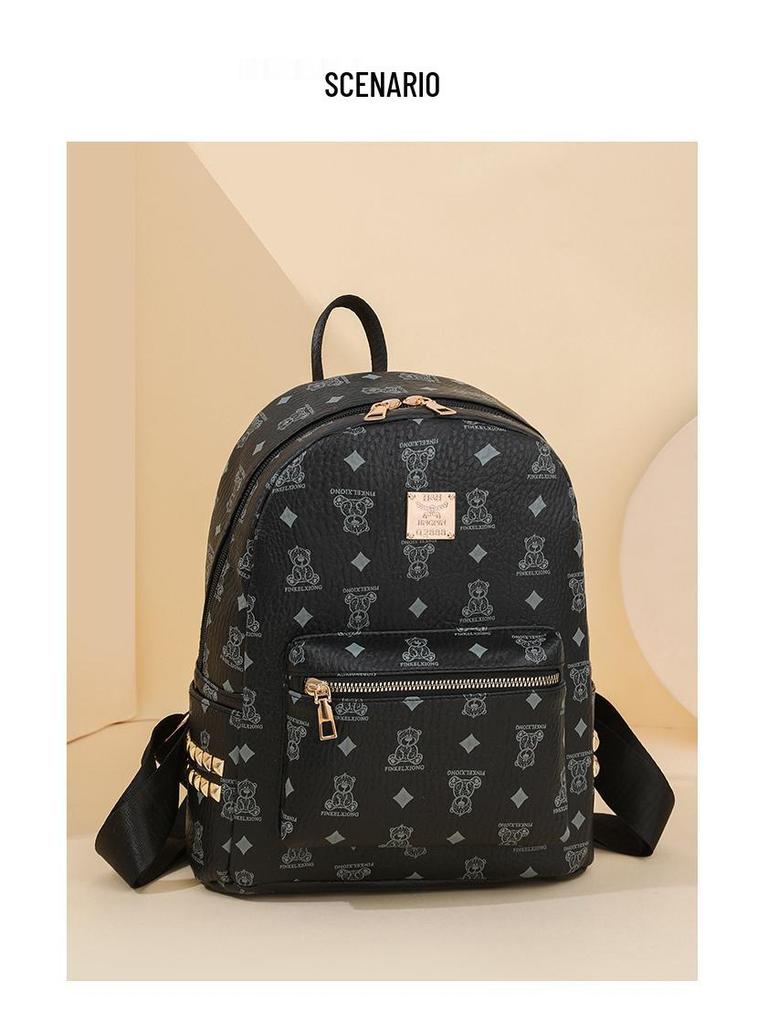 Autumn 2025 Women's Niche Leather Double Shoulder Backpack - High-End, Large Capacity for College Students
