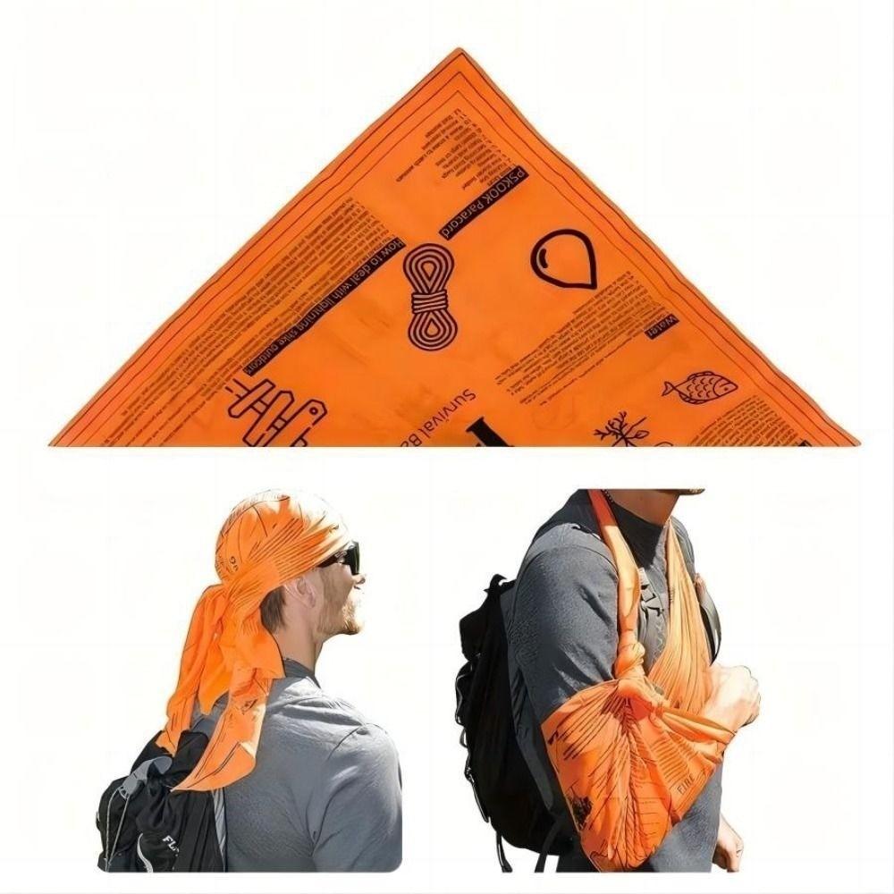 Atmungsaktives Camping-Bandana Hi-Vis Orange Wander-Schals Schützendes Quadratisches Tuch Radfahren