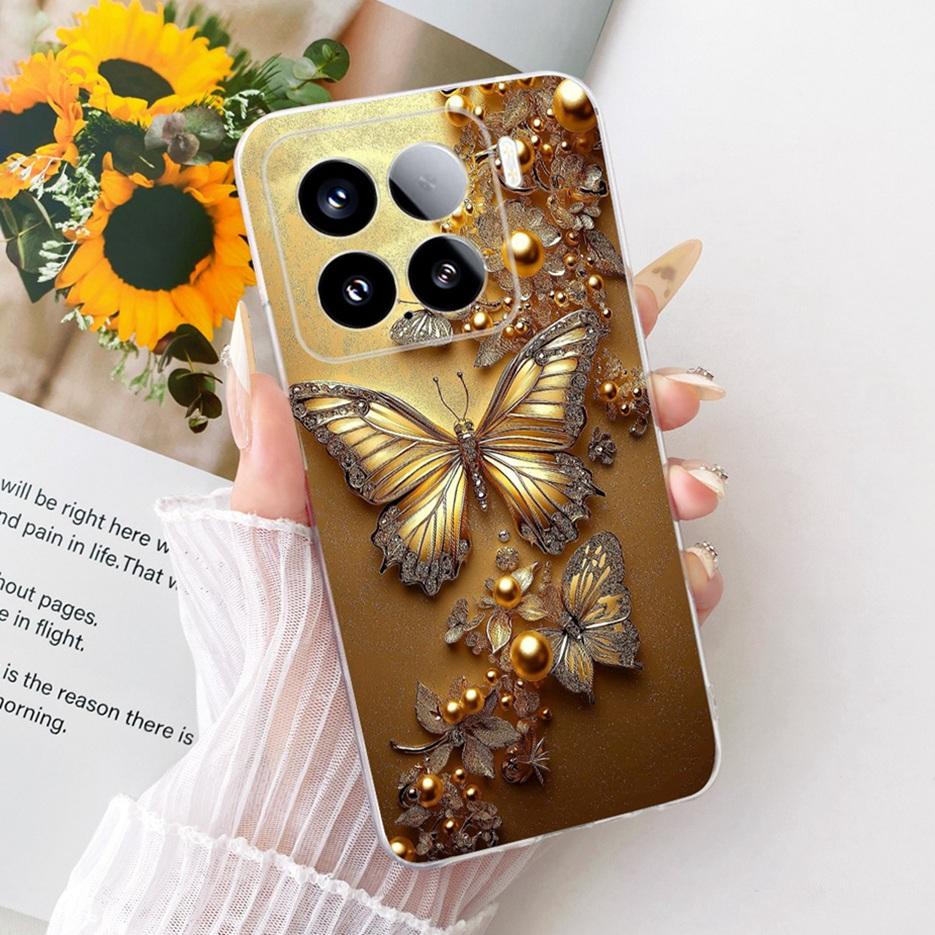 For Xiaomi Mi 15 Pro 5G Case Luxury Butterfly Painted Cover Soft Silicone Phone Case For Xiaomi 15 Pro Mi15 Pro 5G Fundas Bumper