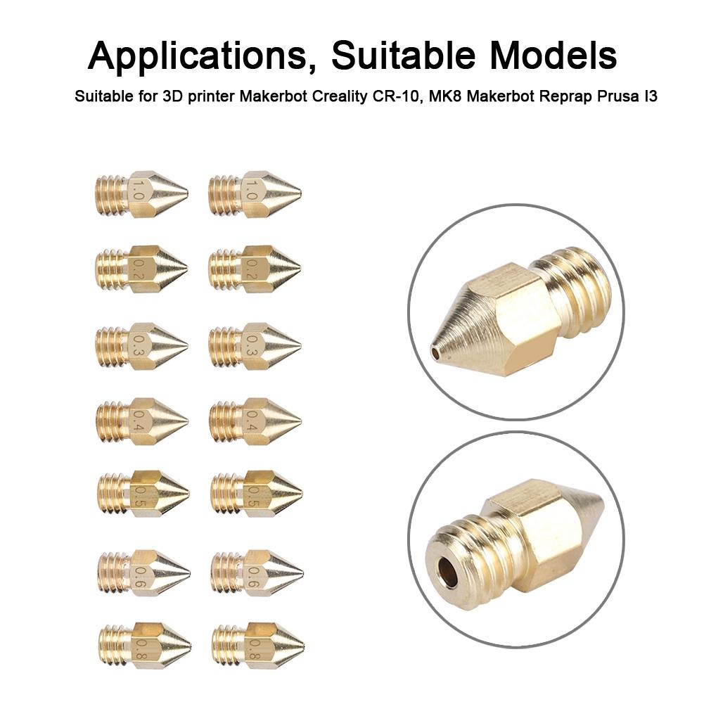 Sada trysek pro 30 ks 3D tiskárny 1,75 mm Extruder vláken Příslušenství k tiskárně