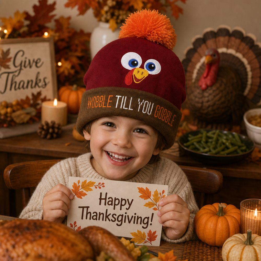Acrylic Knitted Beanie Hat Warm Embroidered Beanies Funny Funny Turkey Hat Themed Party