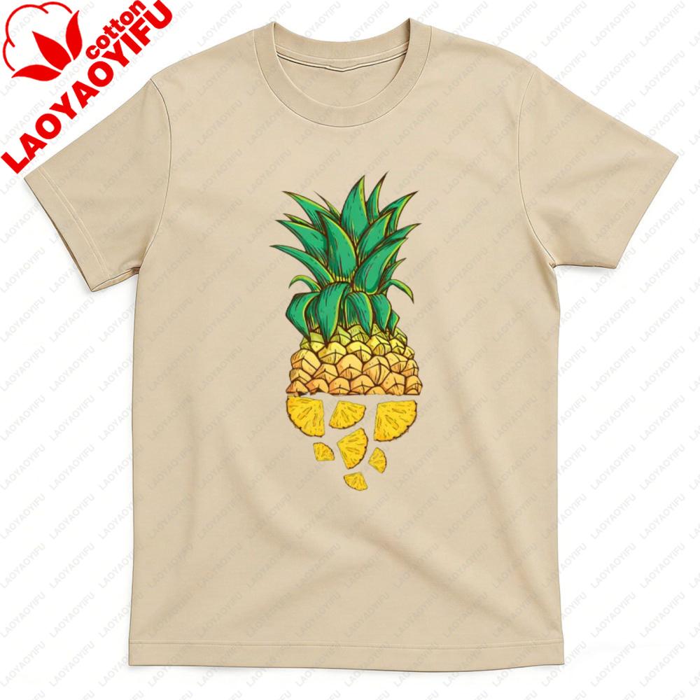 Printed T Shirt Fruit Club Clothes Pineapple Enthusiasts T Shirt Men Tops Trending Y2K Oversized Tops