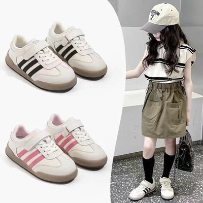 Baskets pour filles Printemps et Automne Nouveau Style Chaussures simples pour petites filles Chaussures de sport pour grands enfants Chaussures de papa pour enfants