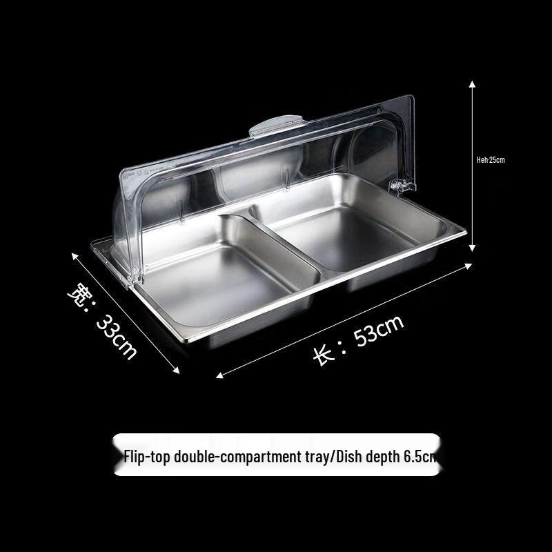 Rectangular Stainless Steel Buffet Serving Pan with Lid