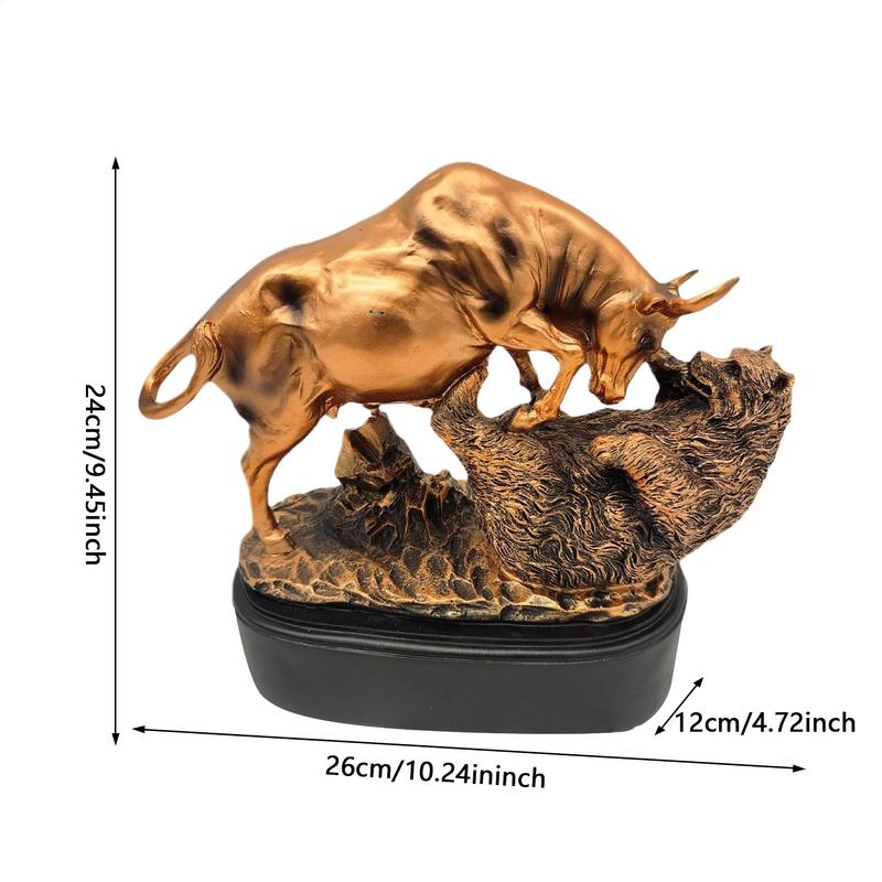 Bull And Bear Figurine Finance Bull Statue Decor Figurine Exquisite Versatile Resin Tabletop Ornament For Offices Home Decor