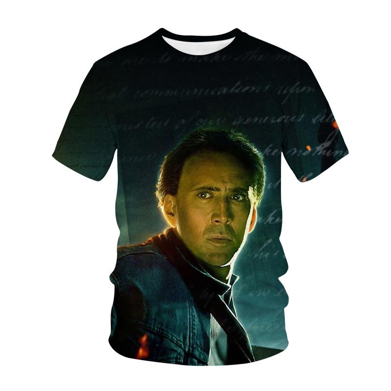 Attore Pop Nicolas Cage T-shirt Stampata 3D Divertente Tendenza Girocollo Manica Corta Top Moda Estiva Personalità Maschile Tendenza Streetwear