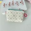 New Corduroy Floral Coin Wallet Women Portable Lipstick Makeup Bag Children's Cute Coin Purse Small Wallet Large Capacity ID Bag