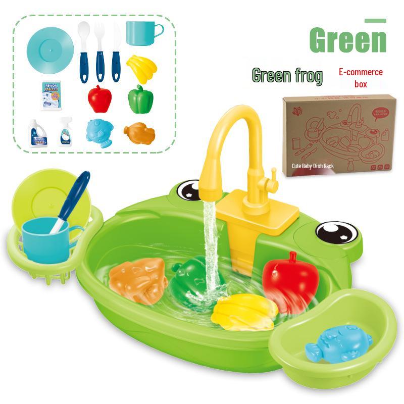 Kids' Dishwashing Play Set with Circulating Water and Animal Basin