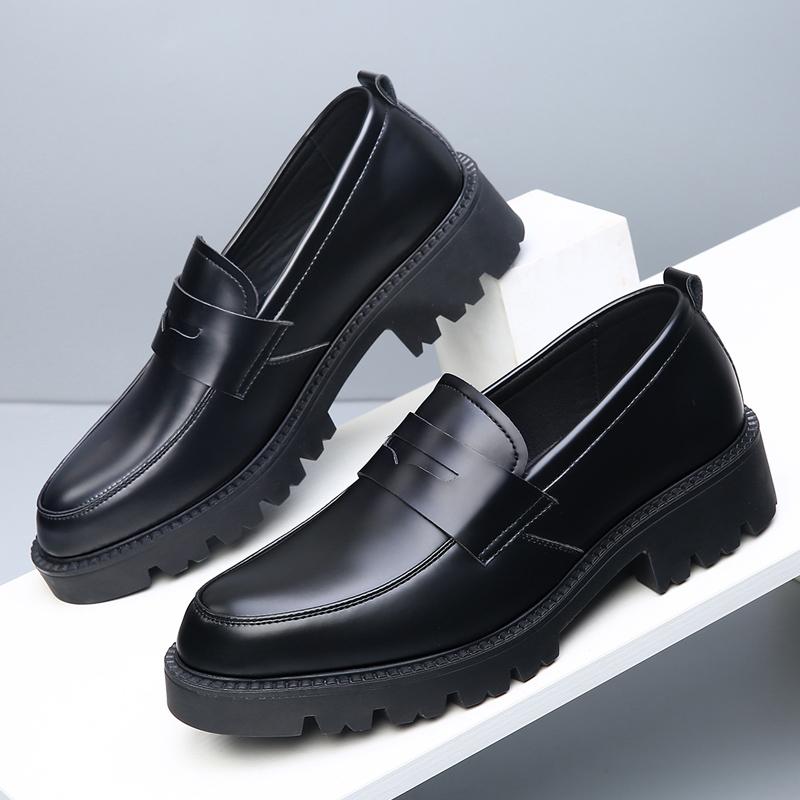 Fashion Fashionable Men's Leather Loafers Casual And Comfortable Formal Shoe Autumn And Winter Daily Commuting Office And Business Shoes