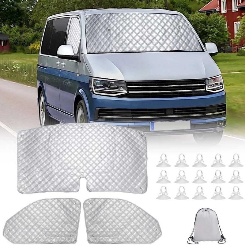 3-Delige Zonnescherm Set Voor VW T4 T5 T6 - Voorruit + Zijruiten - Hittewerend