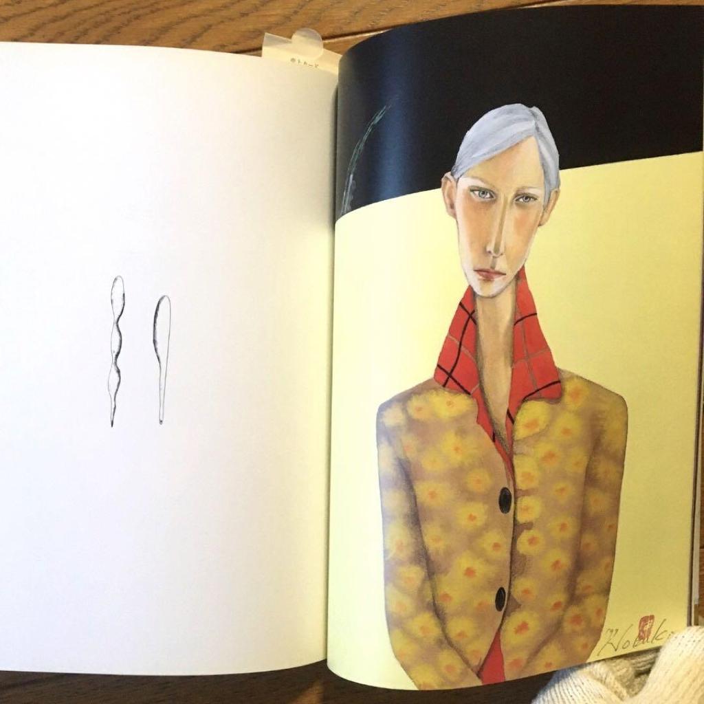 [USED] Fashionable paintings by Nobuko Terada, signed collection of works, portraits of interesting people