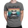 I Hate Morning People And Mornings And People Panda Bear TShirts For Unisex Pure Cotton Tees Round Neck Short Sleeve T Shirts