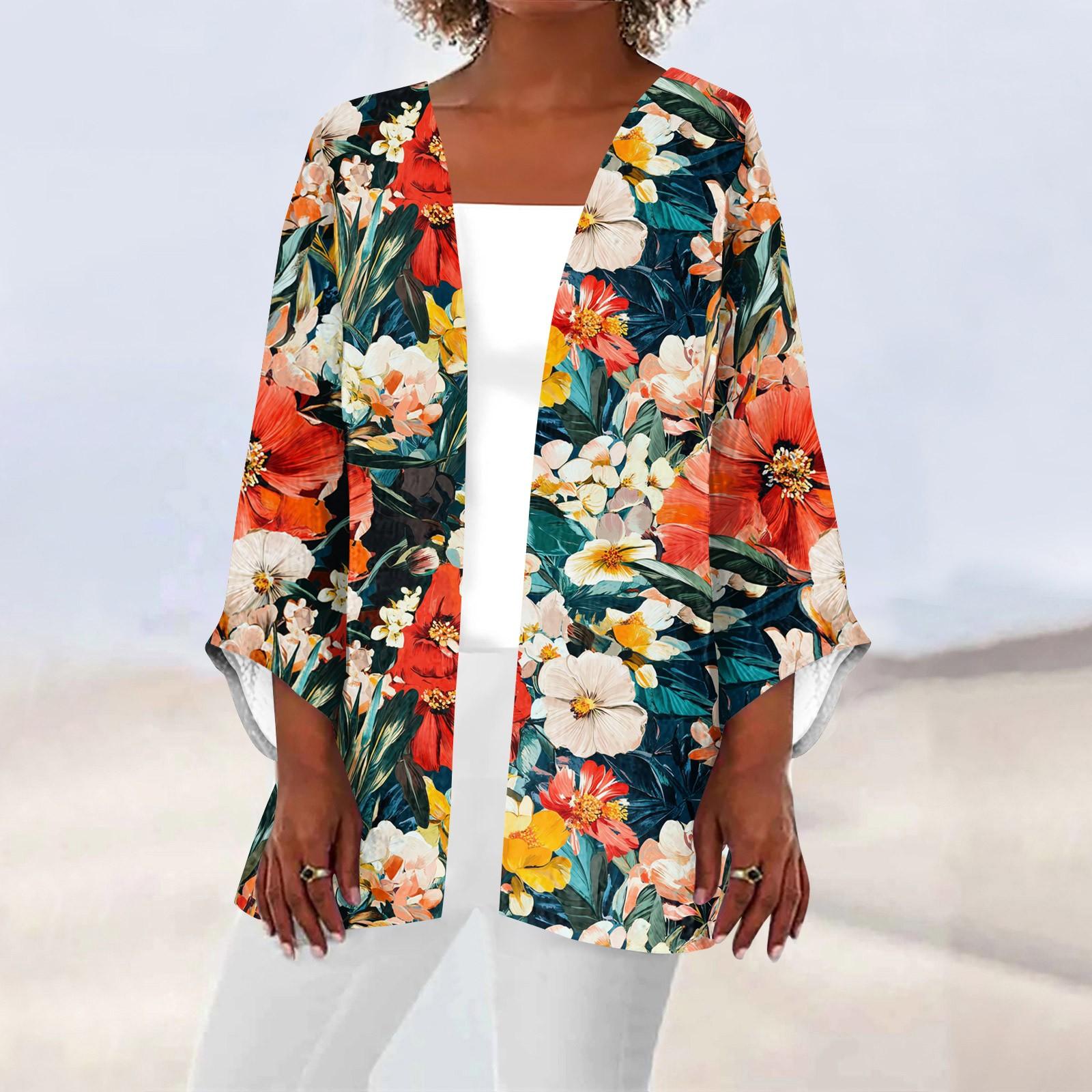 

Женская повседневная и модная легкая куртка средней длины с принтом, кардиган, кардиган XXL шафрановый