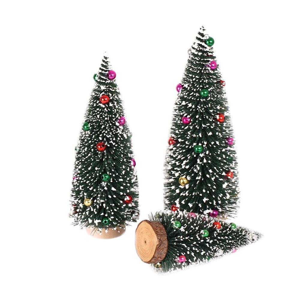 New Christmas Decorations Flocked Sticky Beads Mini Christmas Tree Christmas Desktop Ornaments Small Christmas Tree Ornaments