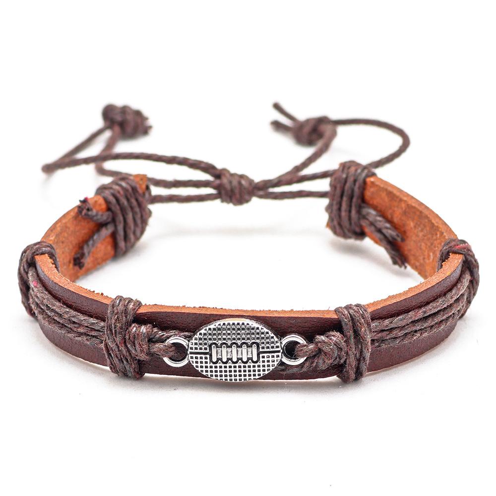Leather Bracelet Basketball Baseball Football Softball Sports Leather Bracelet