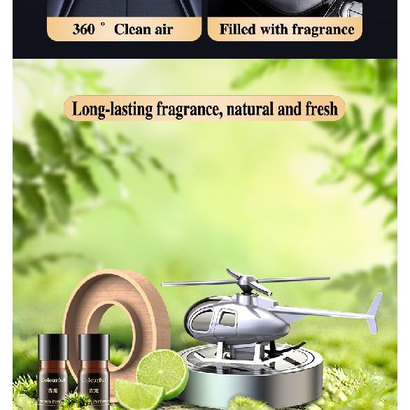 Solar Car Air Freshener Helicopter Fragrance Auto Flavoring Supplies Interior Accessories Propeller Rotating Perfume