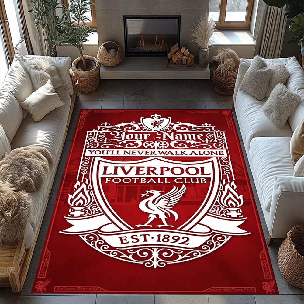 Liverpool Fc Customized Name Area Rug Perfect For Entryway Decorate Room Balcony Outdoor Antislip Carpet Decorate Offices