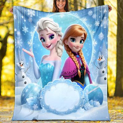 Frozen Magic Flannel Fleece Blanket Cozy Warm Throw Blanket For Couch Bed Travel All Season Use