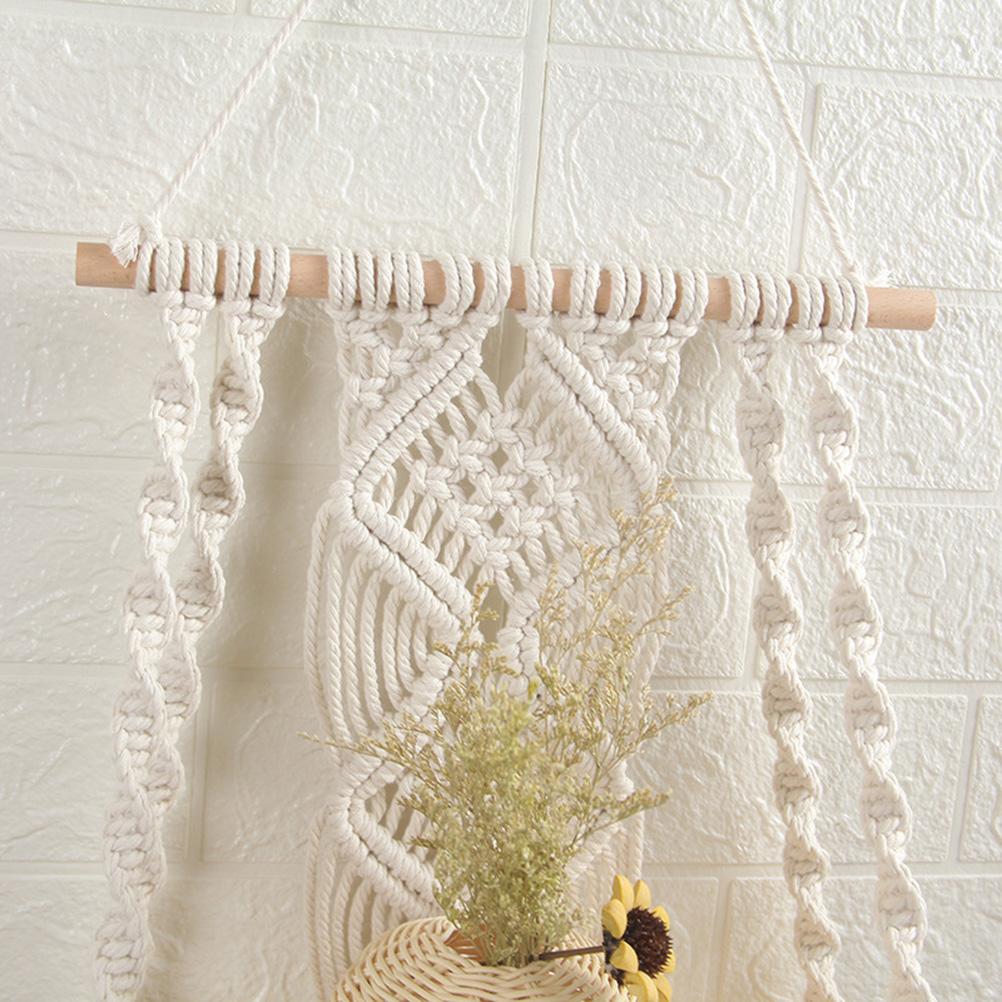 Boho Macrame Wall Hanging Shelf Macrame Wall Decor Woven Tassel Tapestry Wall Shelf Handmade Cotton