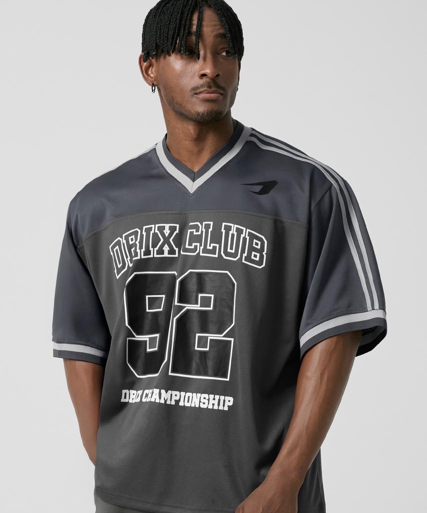 DRIX Rugby Track Oversized Mesh Jersey Half Sleeve_Navy
