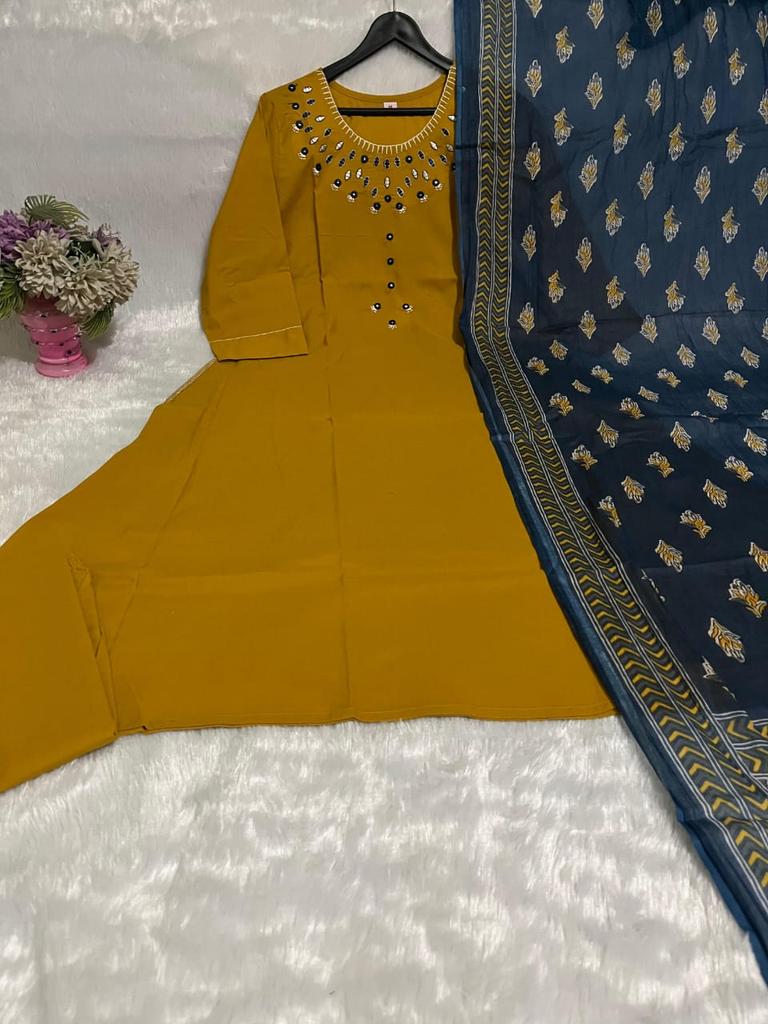 Indian Women Bollywood Cotton Kurti Salwar Suit Party Wear Designer Salwar Kameez Set Dress