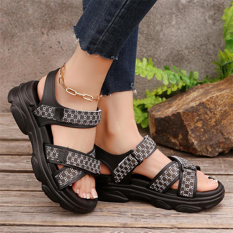 Koreańska Edycja Sandały Sportowe Damskie Codzienne Odkryte Oddychające Buty dla Kobiet Gruba Podeszwa Antypoślizgowe Sandały Plażowe dla Kobiet