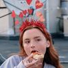 Carnivals Headband Party Hair Holder with Tinsel Heart Rose Red/ Red for Woman