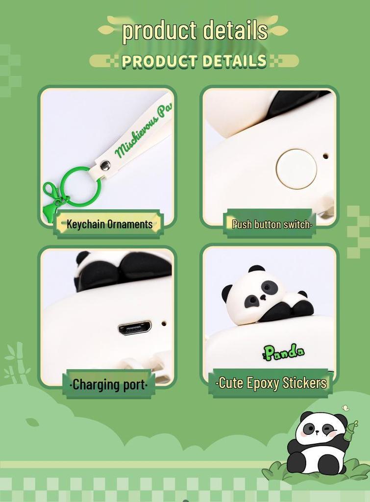 Panda Mini Keychain USB Rechargeable Fan - Portable & Handheld