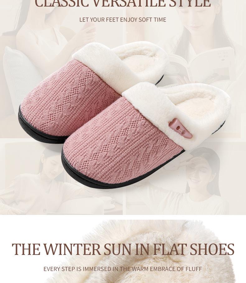 Unisex Thick-Soled Non-Slip Furry Indoor Slippers