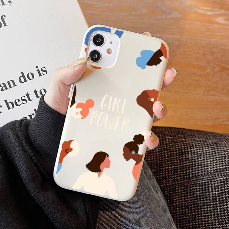 Feminist Feminism Aesthetics Girl Power Phone Case Soft Solid Color for iPhone 11 12 13 Mini Pro XS MAX 8 7 6 6S Plus X XR