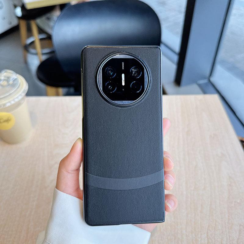 

Нано-чехол из веганской кожи с защитой от загрязнений для Huawei Mate X3 X5, контрастный цвет, книжка-раскладушка, жесткая задняя крышка Artificial leather&Huawei Mate X3