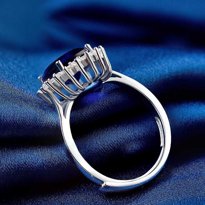 Lindon Klassisk 925 Sterling Sølv Zircon Ring Dame Smykker Bryllup Løfte Party Gift