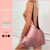 Abito estivo casual da donna europeo-americano con spalline sottili e schiena scoperta - Camicia da notte tinta unita