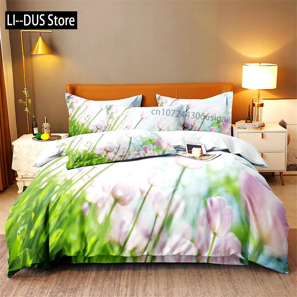 Butterfly Flower Queen Bedding Set Duvet Cover Set Bedding Digital Printing King Size Duvet Cover Set Bedding Set